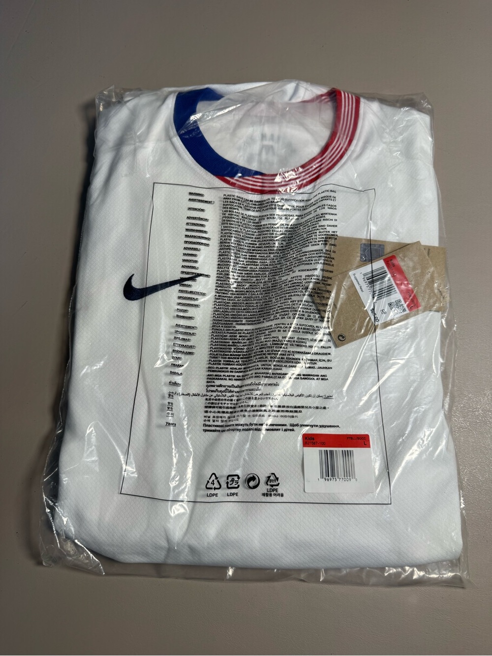 Nike Youth FIFA USA T-Shirt with Red & Blue Trim